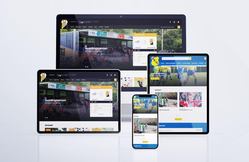 Voorbeeld Amateur Sportapp website